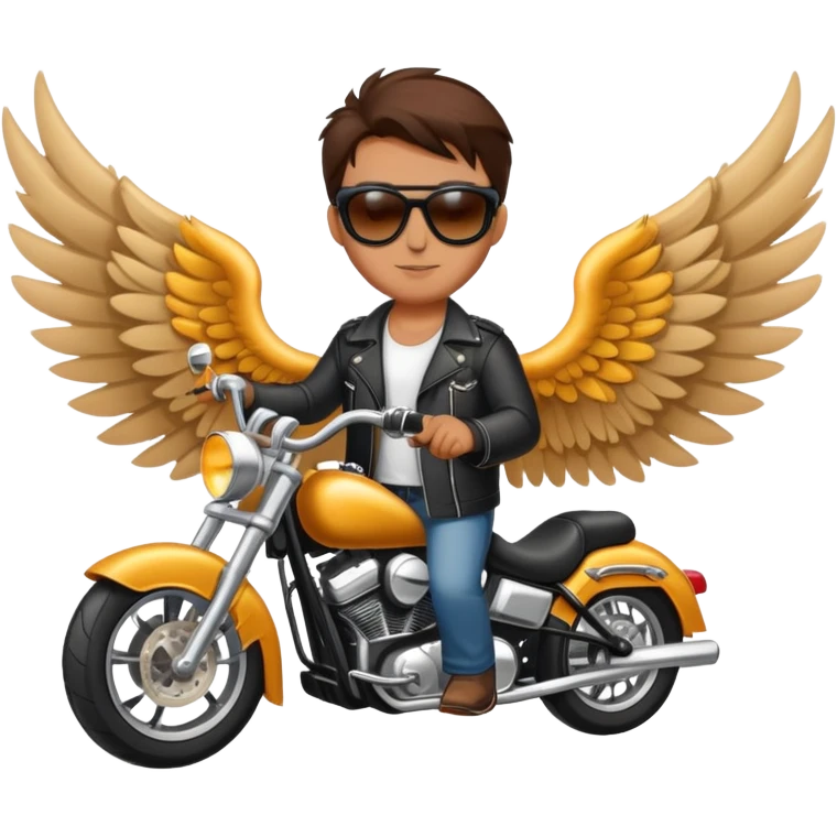 Biker with wings wearing sunglasses  emoji