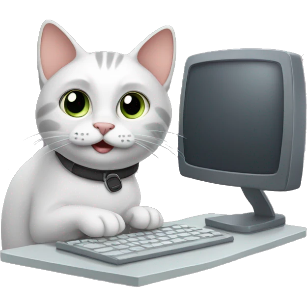 cat working on a computer emoji