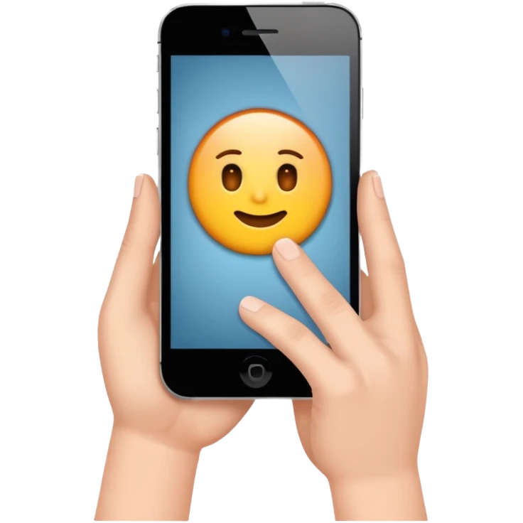 two hand holding phone emoji