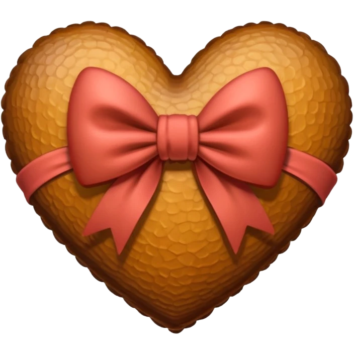 Brown heart with bow emoji