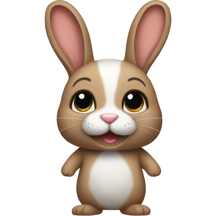 Bunny wearing a buddy  emoji