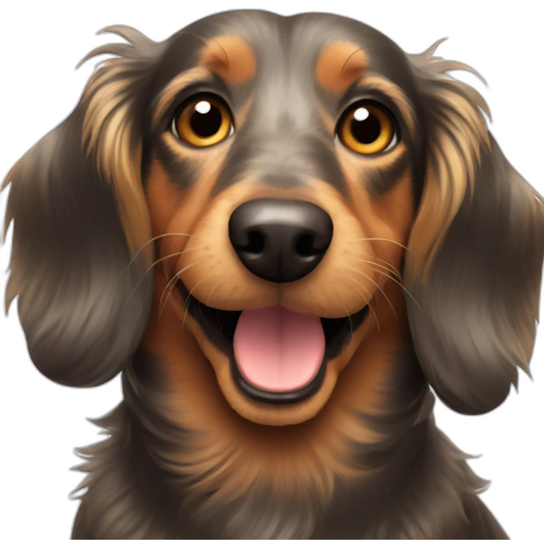 happy rough haired dachshund emoji