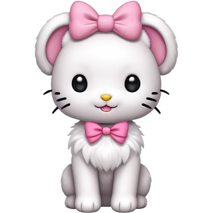 hello kitty as a bipedal humanoid puppy with long black floppy ears emoji