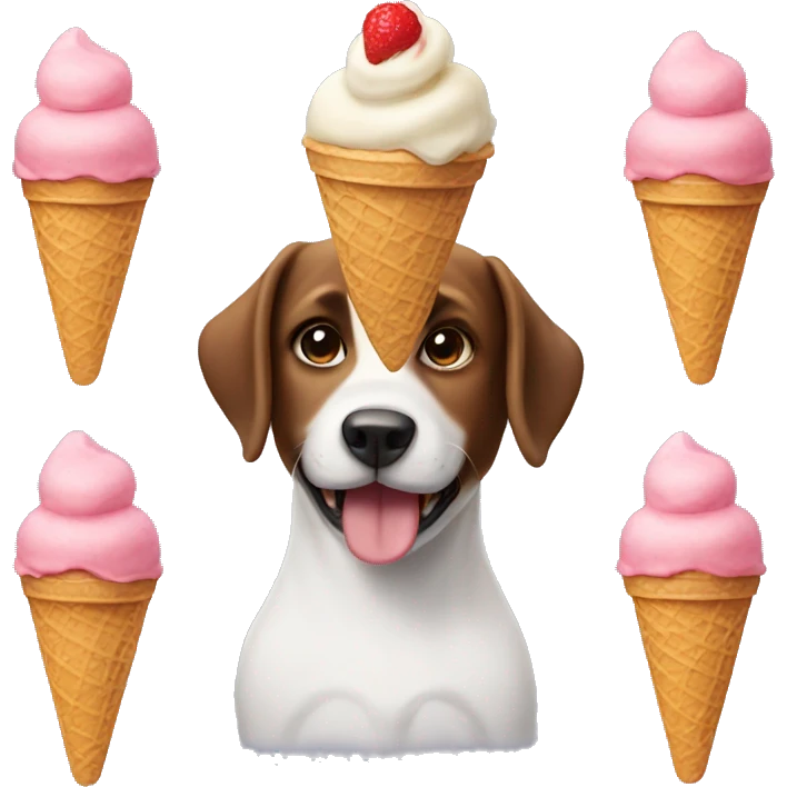 Dog with ice cream  emoji