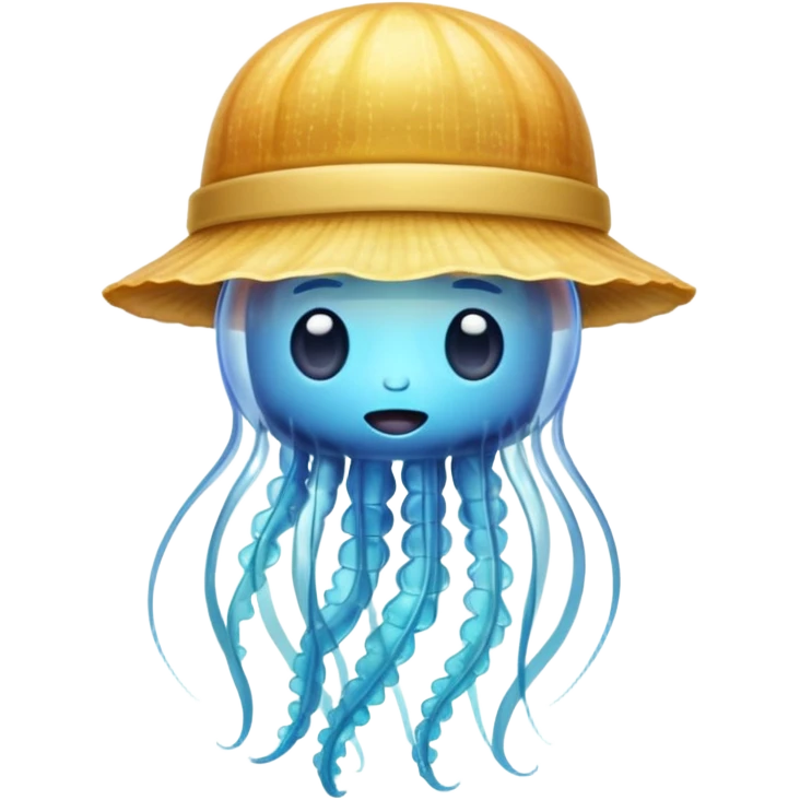 transparent jellyfish with a hat emoji