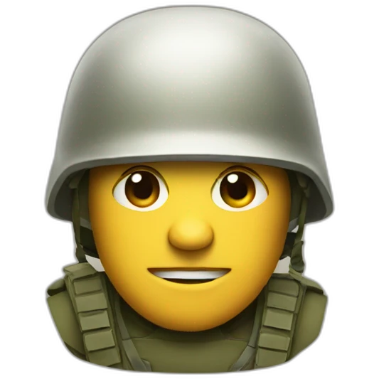 Soldier with big helmet emoji