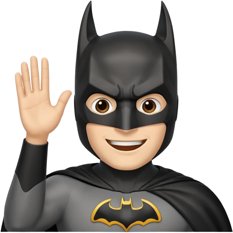 Бэтман без маски машет рукой приветствие emoji