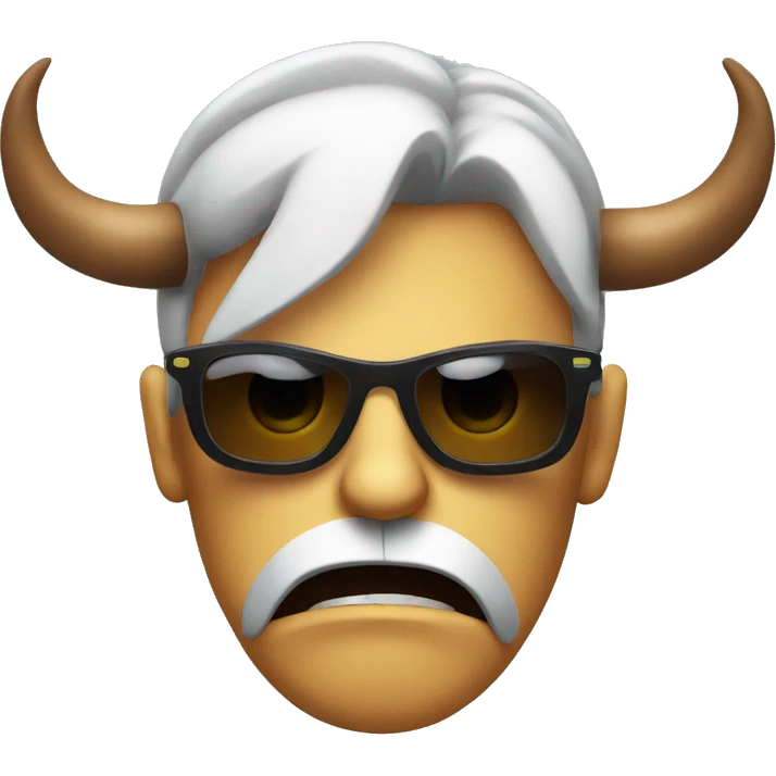 Angry face with sunglasses and horns emoji