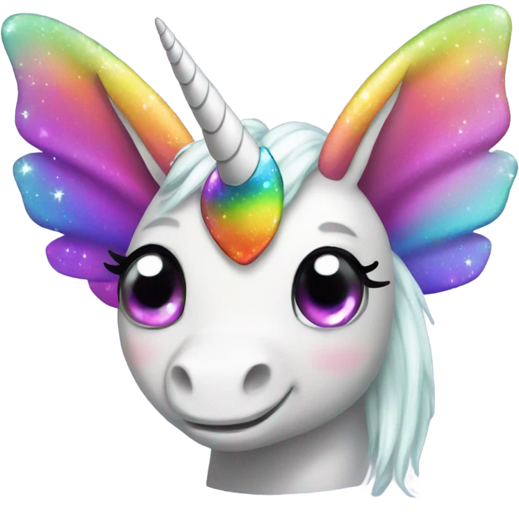 rainbow unicorn horned sparkling butterfly  emoji