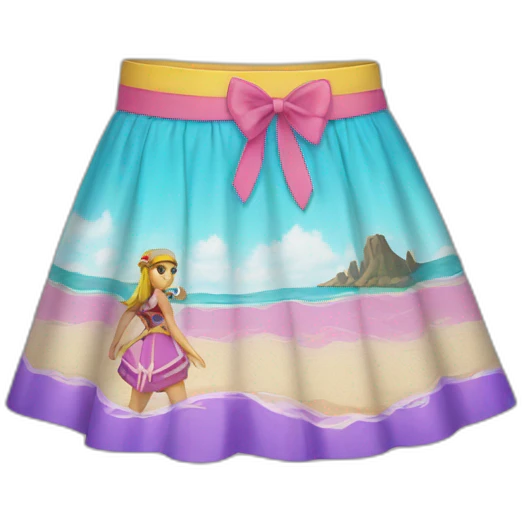 zelda as a beach princess skirt emoji