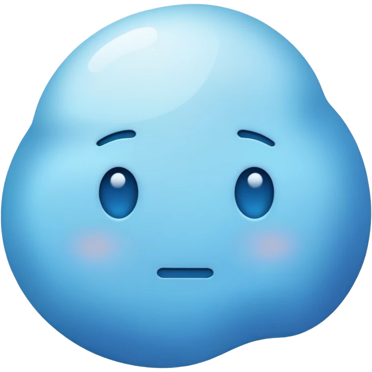 very irregular light blue spot, abstract blob, no faces, no facial features, just a color shape emoji