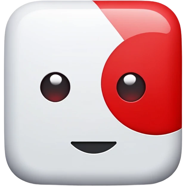 Create alphabet 'M' in white color, with background in red color in square shape? emoji