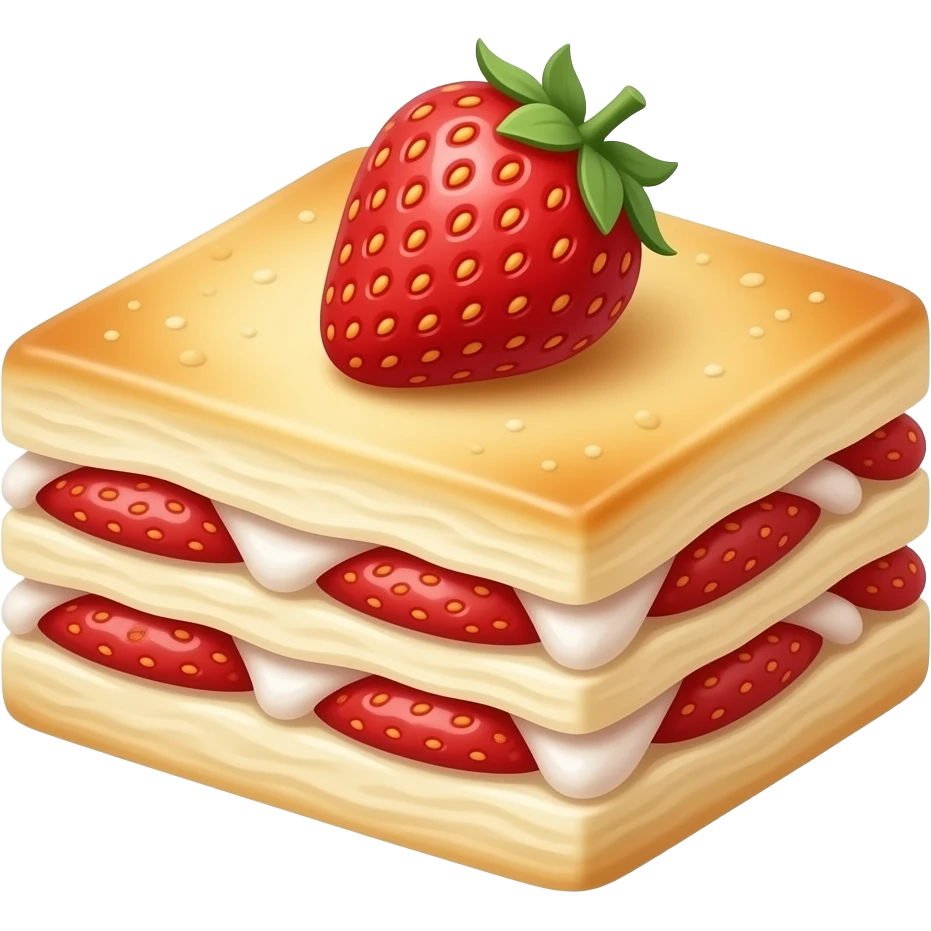 Make this knafeh look like strawberry flavour emoji