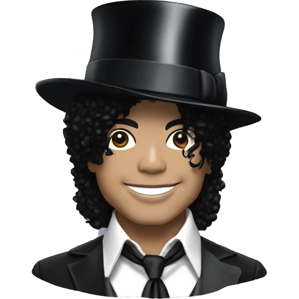 Michael Jackson with a silly T-shirt and a top hat ￼ emoji
