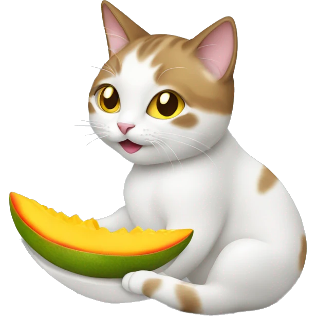 Cat eating mango emoji