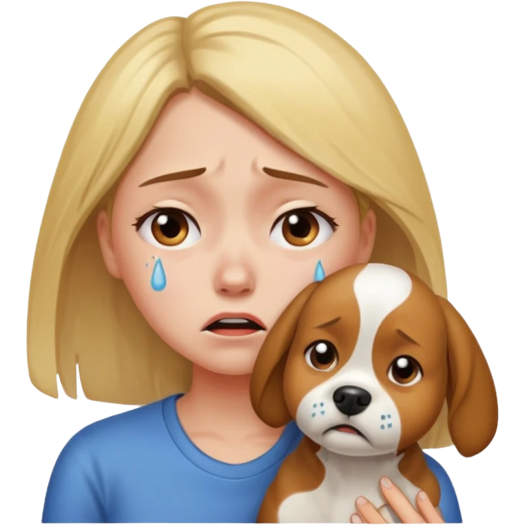 a very upset girl who lost her dog emoji