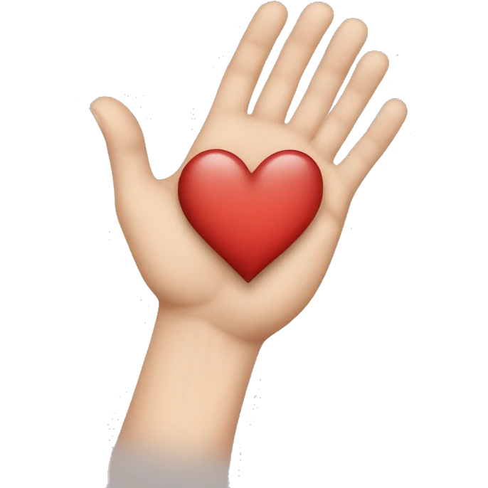 heart white skin tone hand and white hand emoji