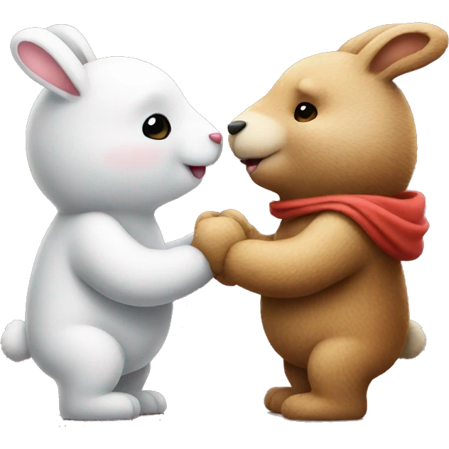 Bunny and Bear kissing emoji