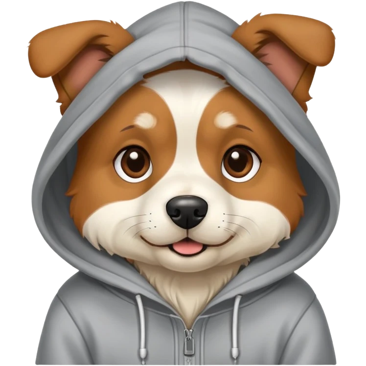 A dog wear  hoodie  emoji