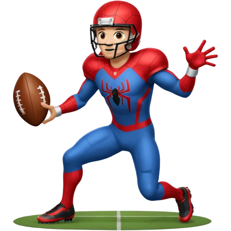 Spiderman playing football emoji