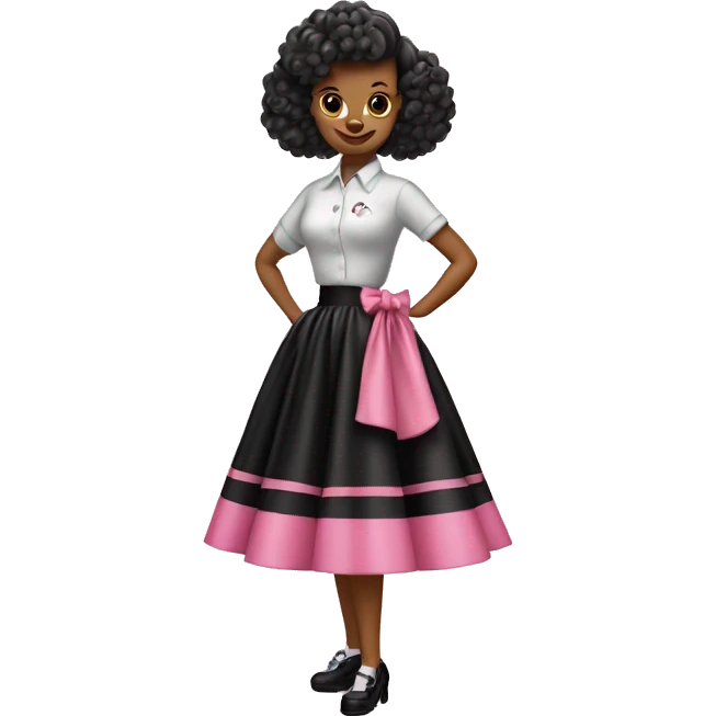 Pink and black 1950 poodle skirt emoji
