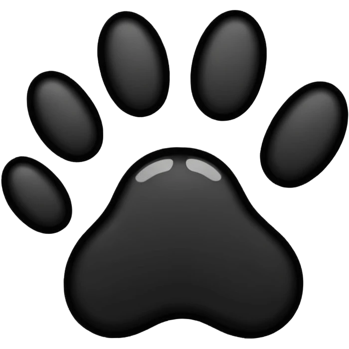 Black outline dog paw print emoji