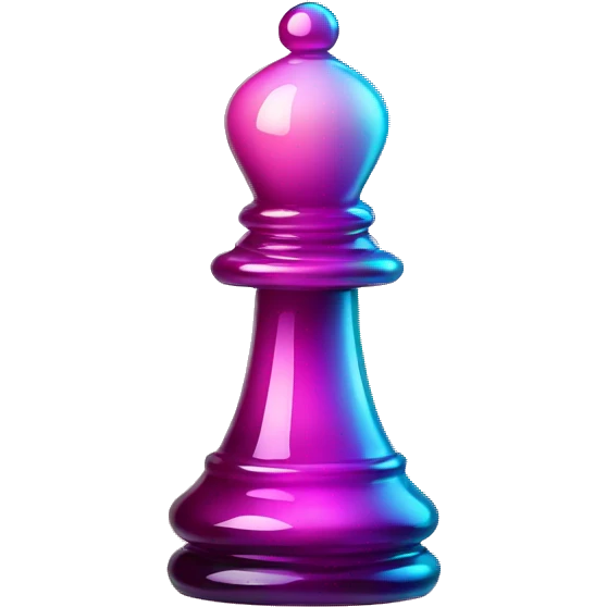 Iridescent pink gradient glass chess pawn emoji