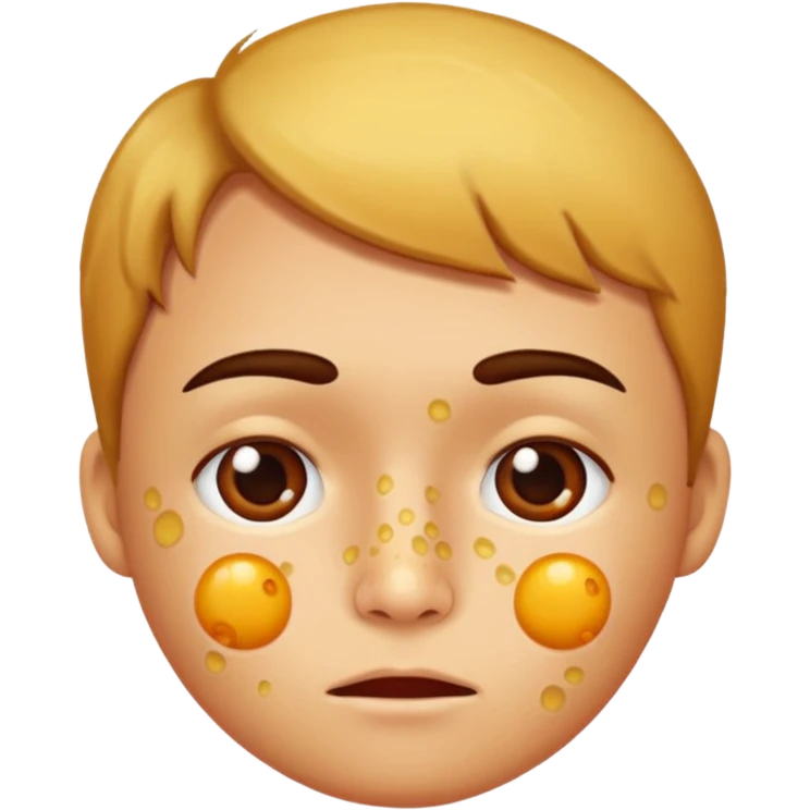 person with chicken pox on their face emoji