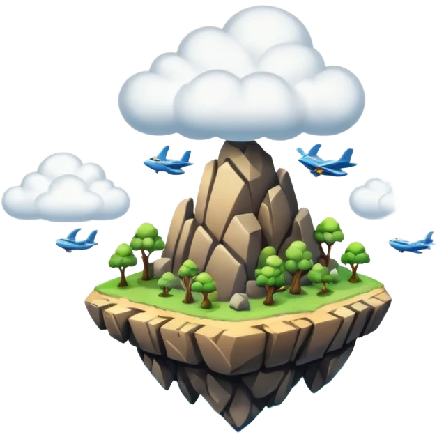 Flying Island, cloud around emoji