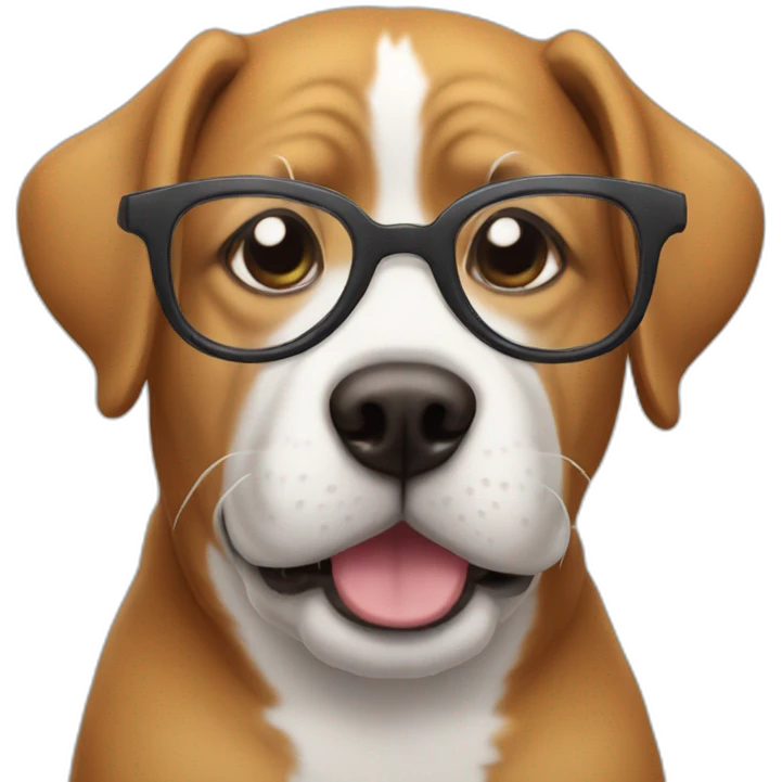 Dog wearing glasses emoji