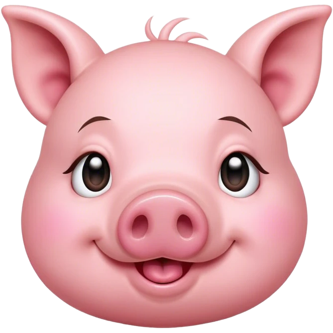 Cute piggy winking emoji