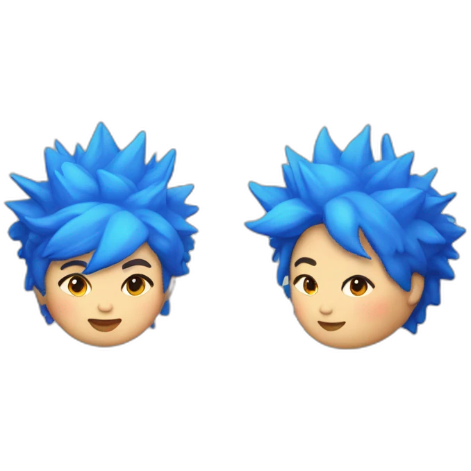 Older fat lesbian Chilean very short spiky bright blue hair emoji