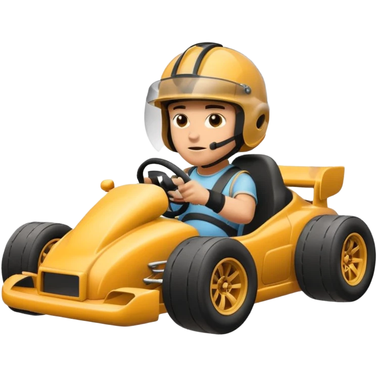 drifting car with tires smoke and a driver with a helmet in the car emoji