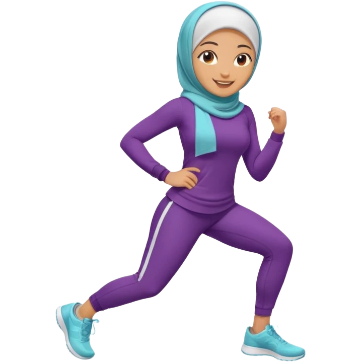 High resolution full body of a girl wearing a hijab and is a fitness trainer emoji