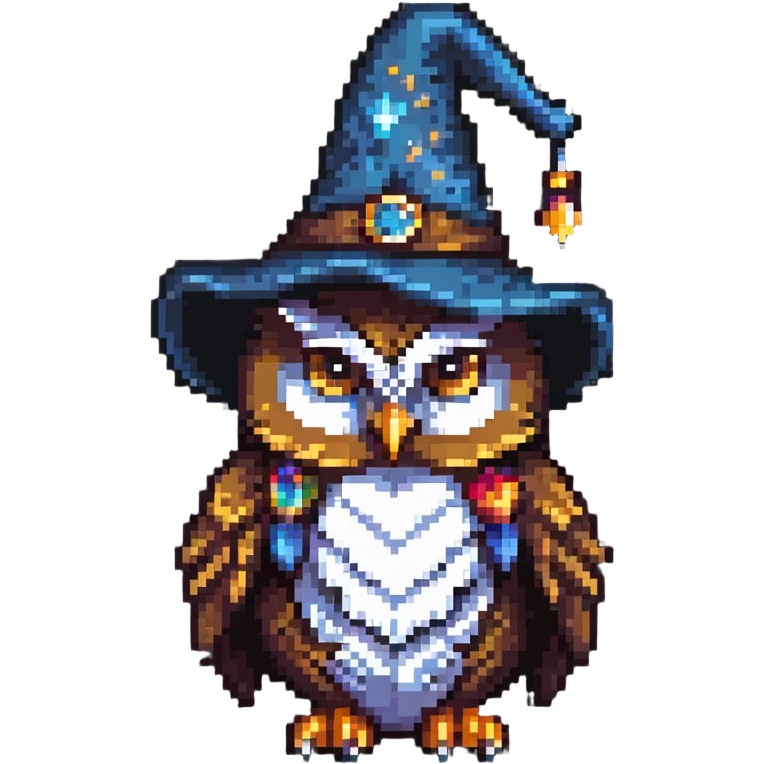Owl with a wizard hat emoji