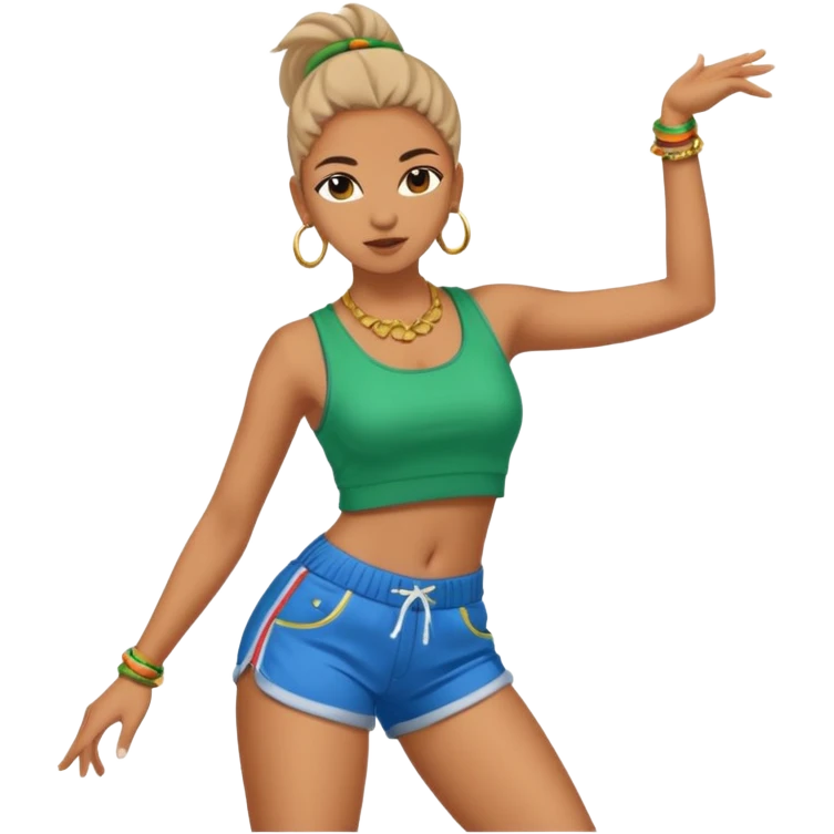 Joven bailando reguetón en forma de perreo emoji