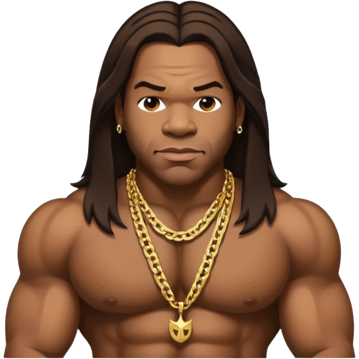 Busta Rhymes with dark brown long hair  emoji