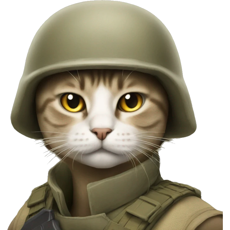 Cat in war emoji