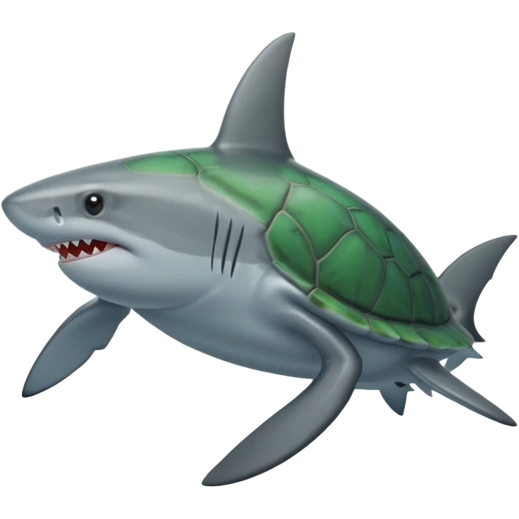 Shark being a turtle emoji