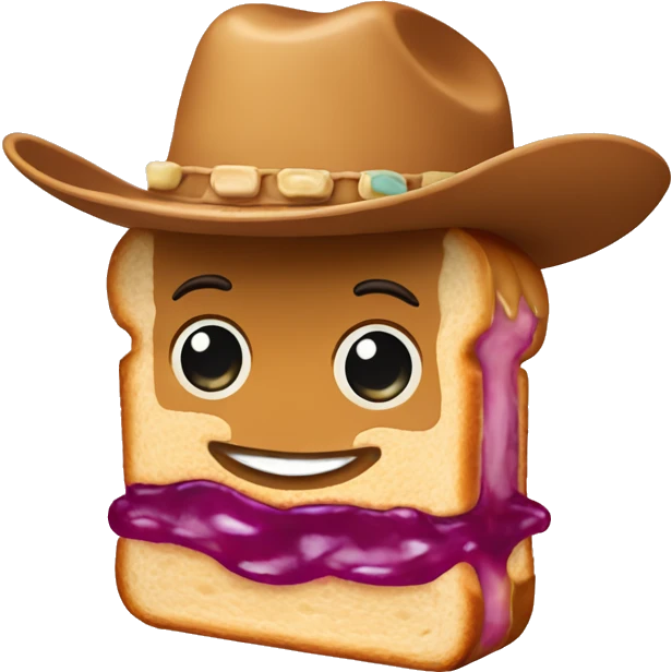 Peanut butter and jelly sandwich wearing a cowboy hat  emoji