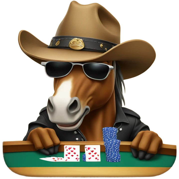 Horse playing poker emoji