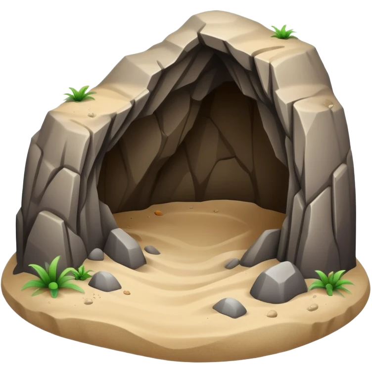 generate realistic detailed cave in 3d style with sand  emoji