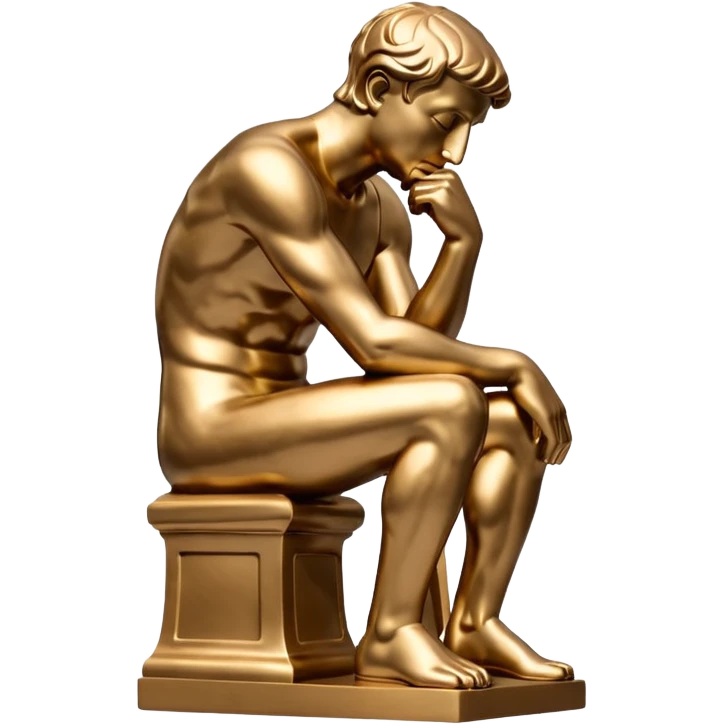 simple minimalistic the thinker statue emoji