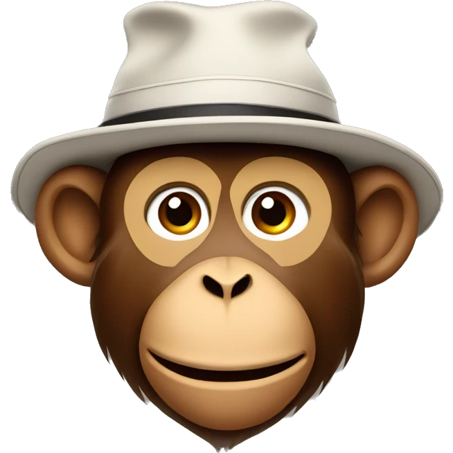 monkey with a thoughtful face in a hat emoji