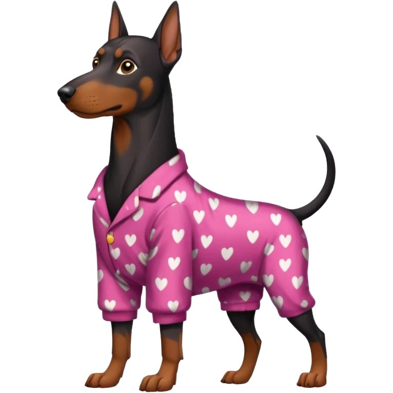 Doberman with pajamas on emoji