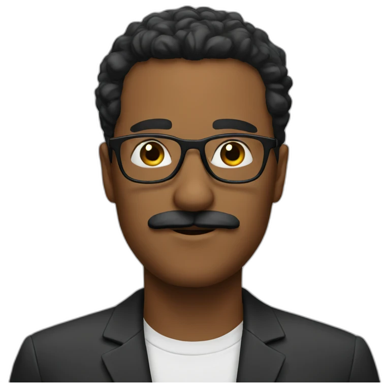 man with black mustache and glasses emoji