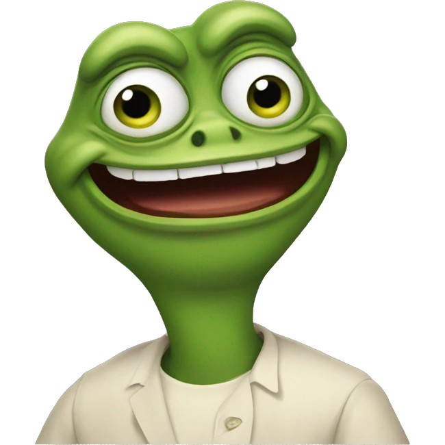 old pepe with a weird laugh emoji