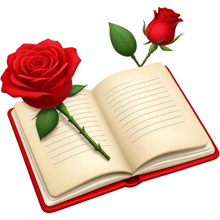 notebook and Rose emoji