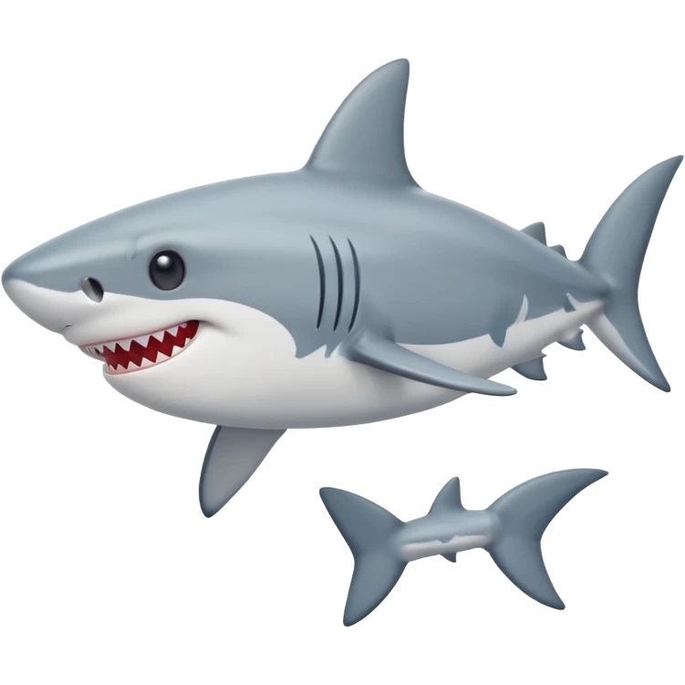 одна акула улыбается и заместь ее глаз сердечька  emoji
