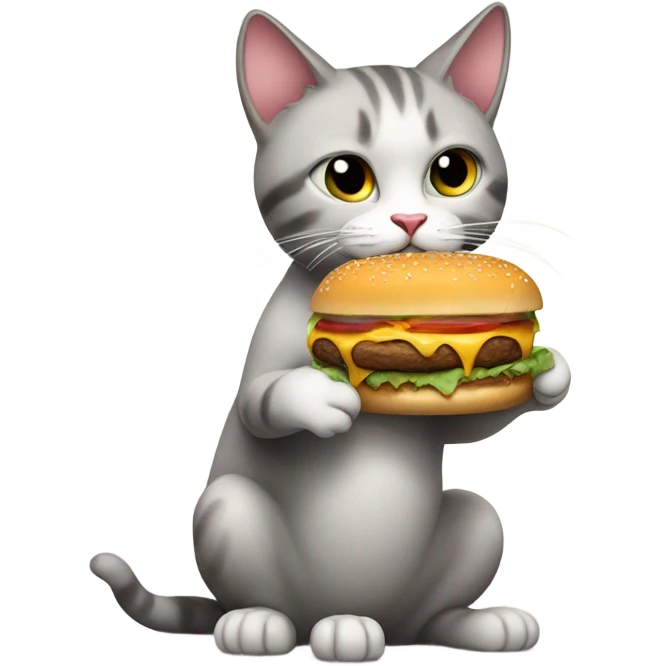 cat eating burger emoji